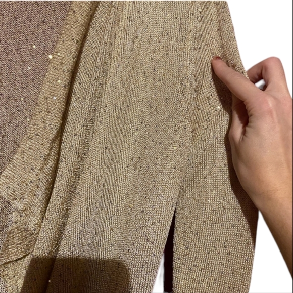 Saks Fifth Ave Gold Sequin Sweater ✨ - Picture 9 of 9